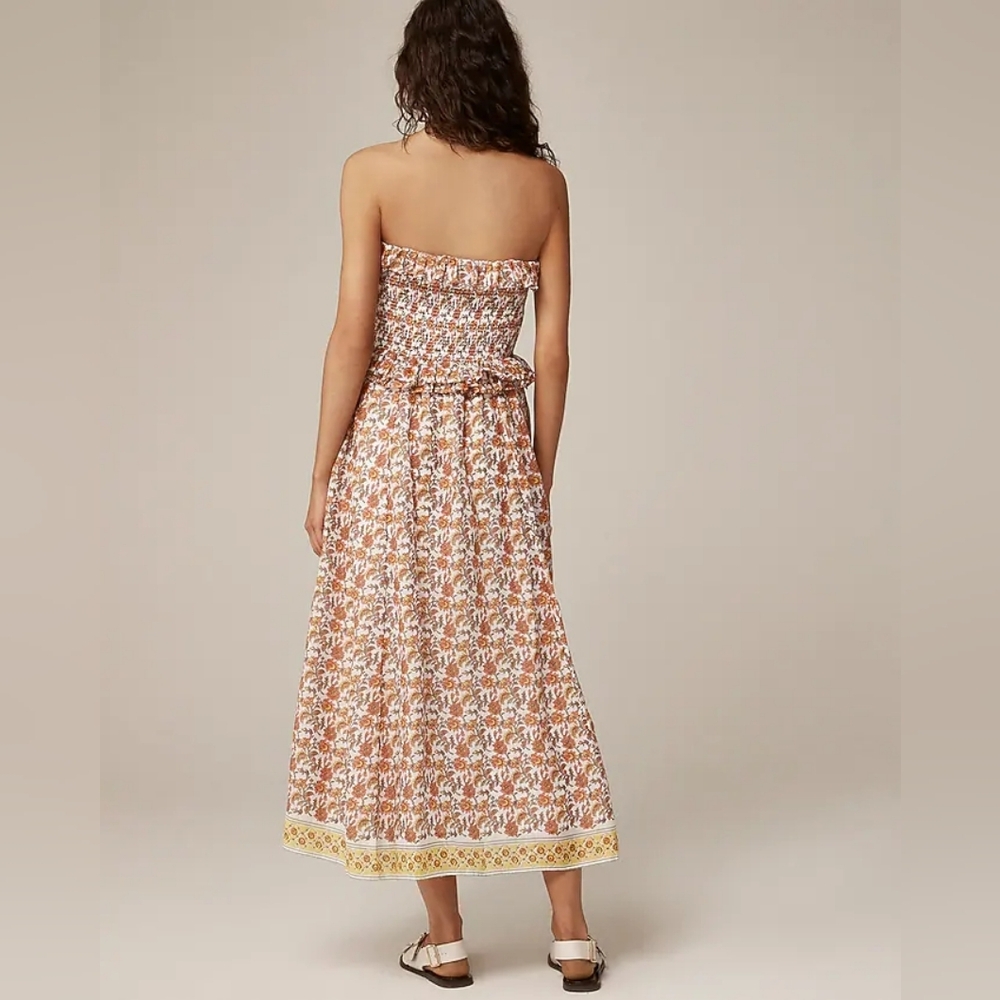 Floral Strapless Jcrew Dress - Picture 3 of 7